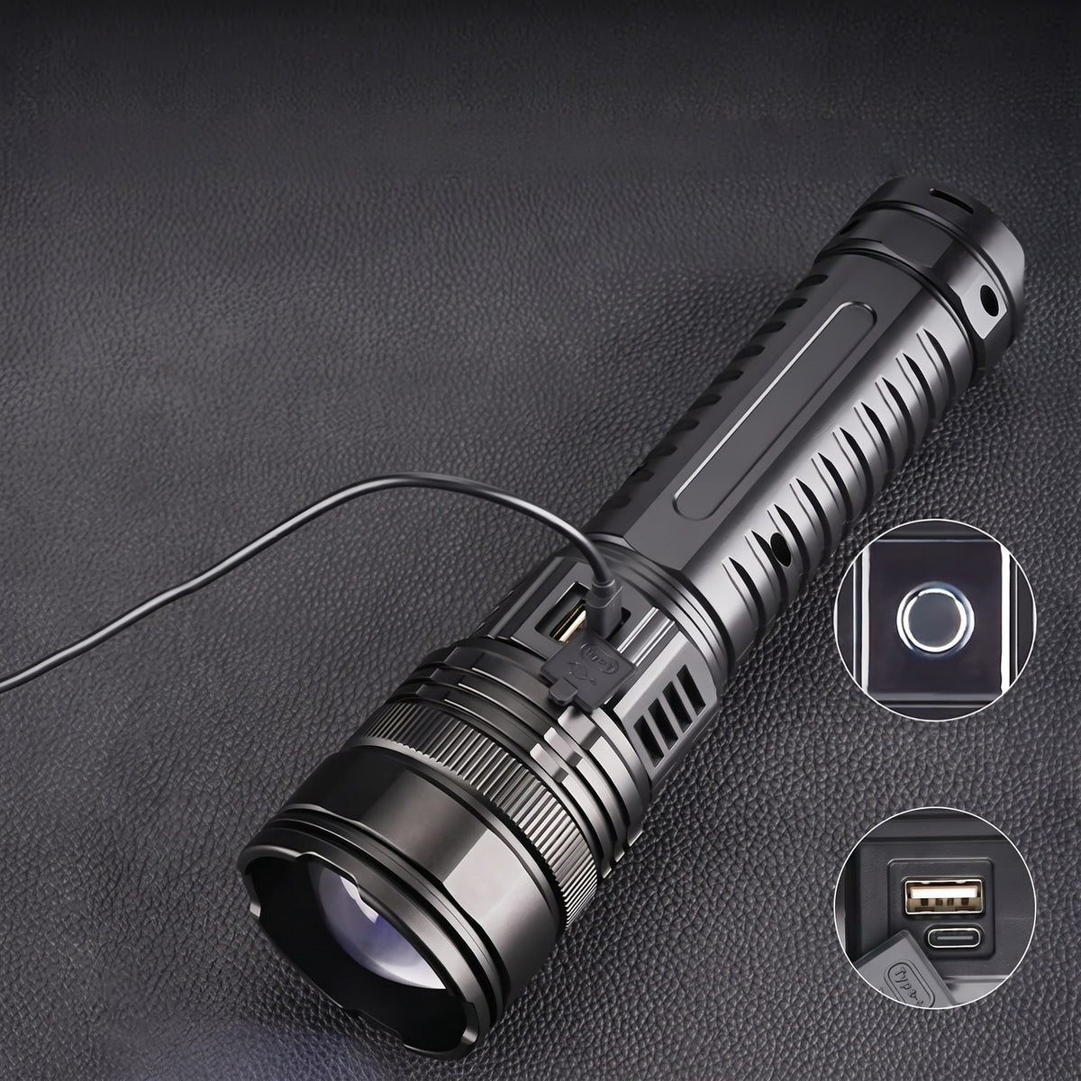 Lampe Torche Tactique Puissante USB-C Powerbank | APEX BEAM 100W